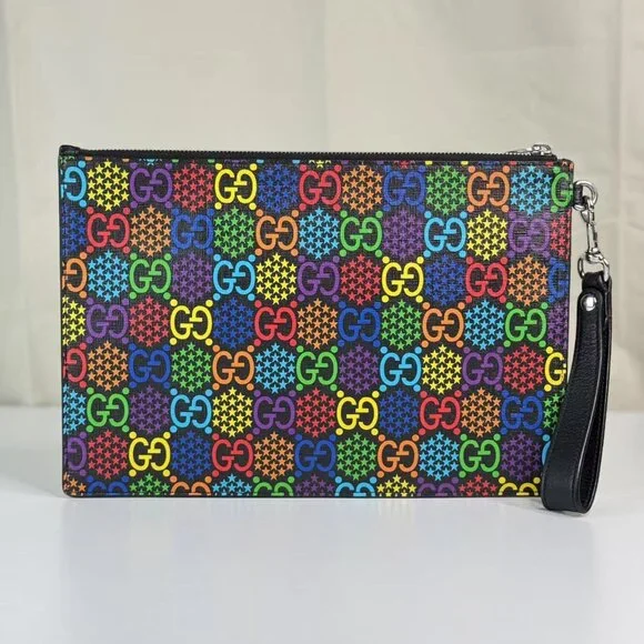Gucci Clutch Psychedelic Print GG Coated Canvas - Picture 2 of 7